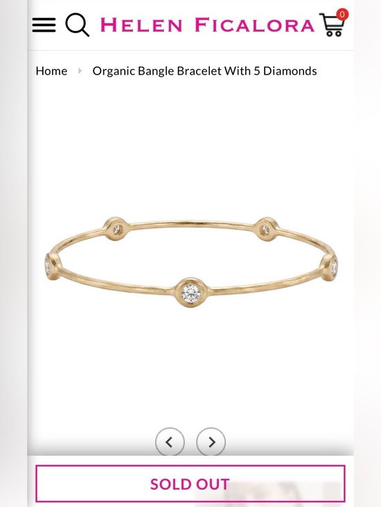Helen Ficalora Jewelry - Helen Ficalora Gold Bracelet with 5 Diamonds